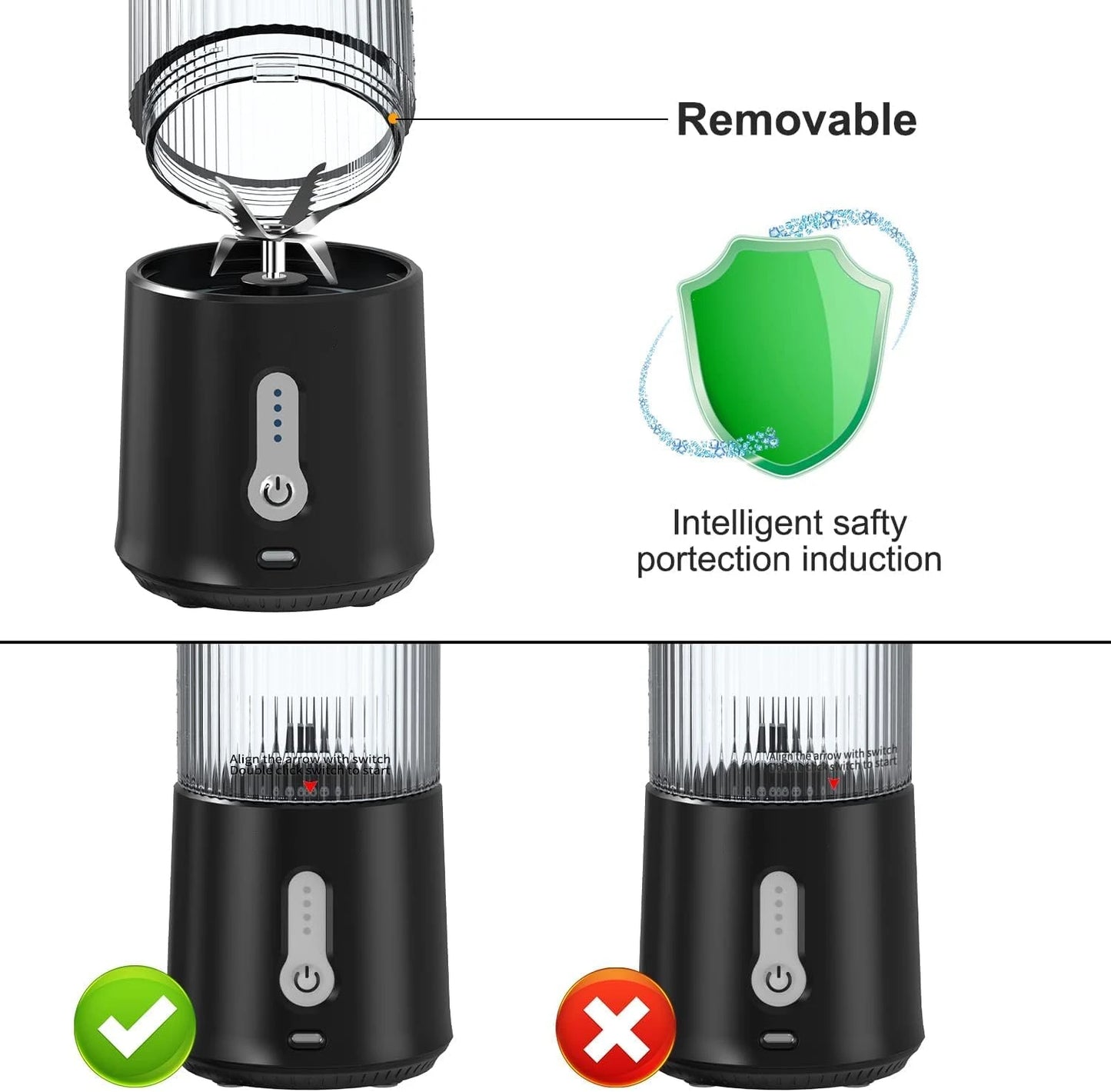 450ML Portable Electric Blender USB Rechargeable Cordless Juicer High Powerful Juicer Cup for Smoothie Milkshake Juice Food