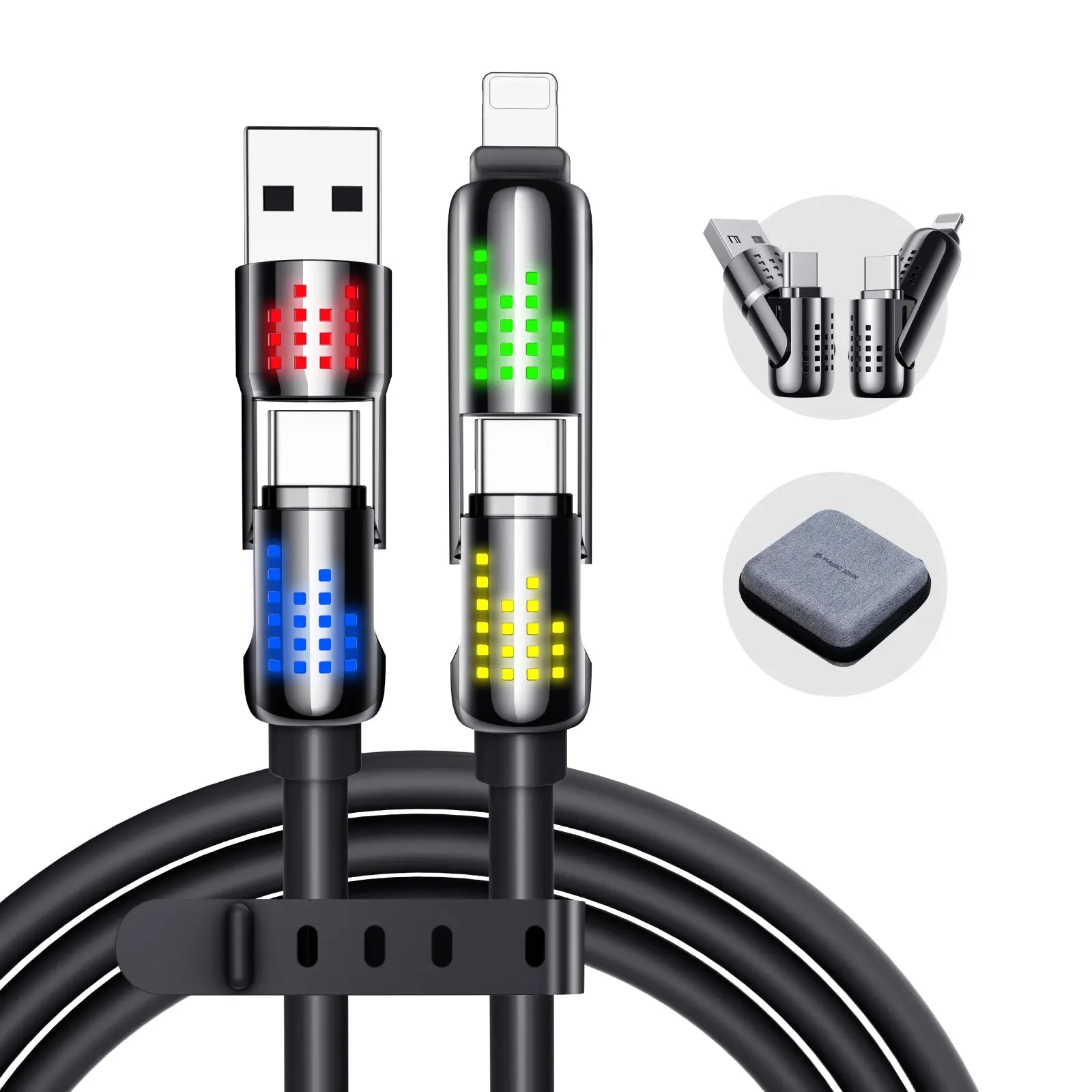 【Tiktokshopblackfriday】New - MAGIC JOHN 4-In-1 Charging Cable, Super Fast 240W Charging with RGB Light