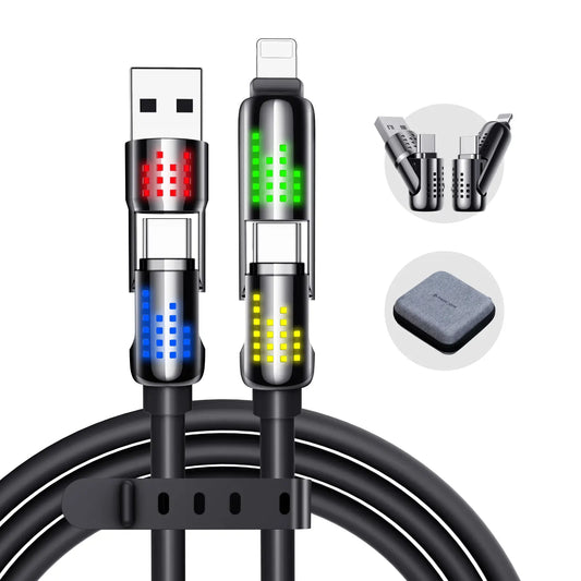 【Tiktokshopblackfriday】New - MAGIC JOHN 4-In-1 Charging Cable, Super Fast 240W Charging with RGB Light