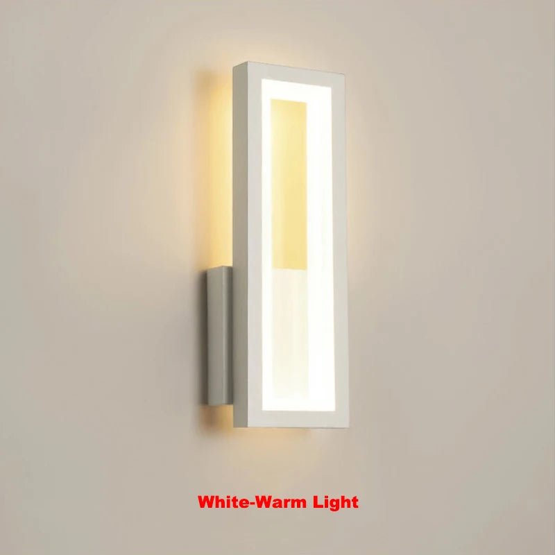 Modern Minimalist Wall Lamps Home Decor Living Room Bedroom Bedside 16W Ac96V-260V Led Sconce Black White Light Aisle Decoration