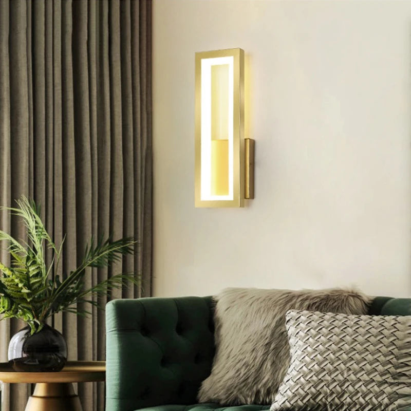 Modern Minimalist Wall Lamps Home Decor Living Room Bedroom Bedside 16W Ac96V-260V Led Sconce Black White Light Aisle Decoration