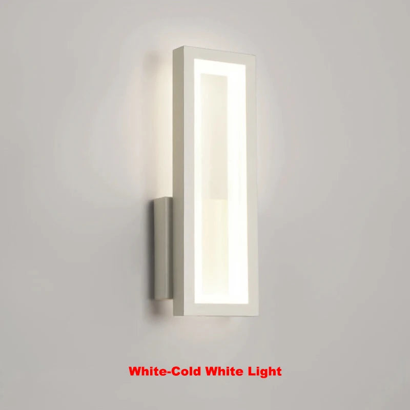 Modern Minimalist Wall Lamps Home Decor Living Room Bedroom Bedside 16W Ac96V-260V Led Sconce Black White Light Aisle Decoration